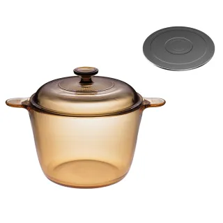 【CorelleBrands 康寧餐具】3.5L晶彩透明鍋-高鍋