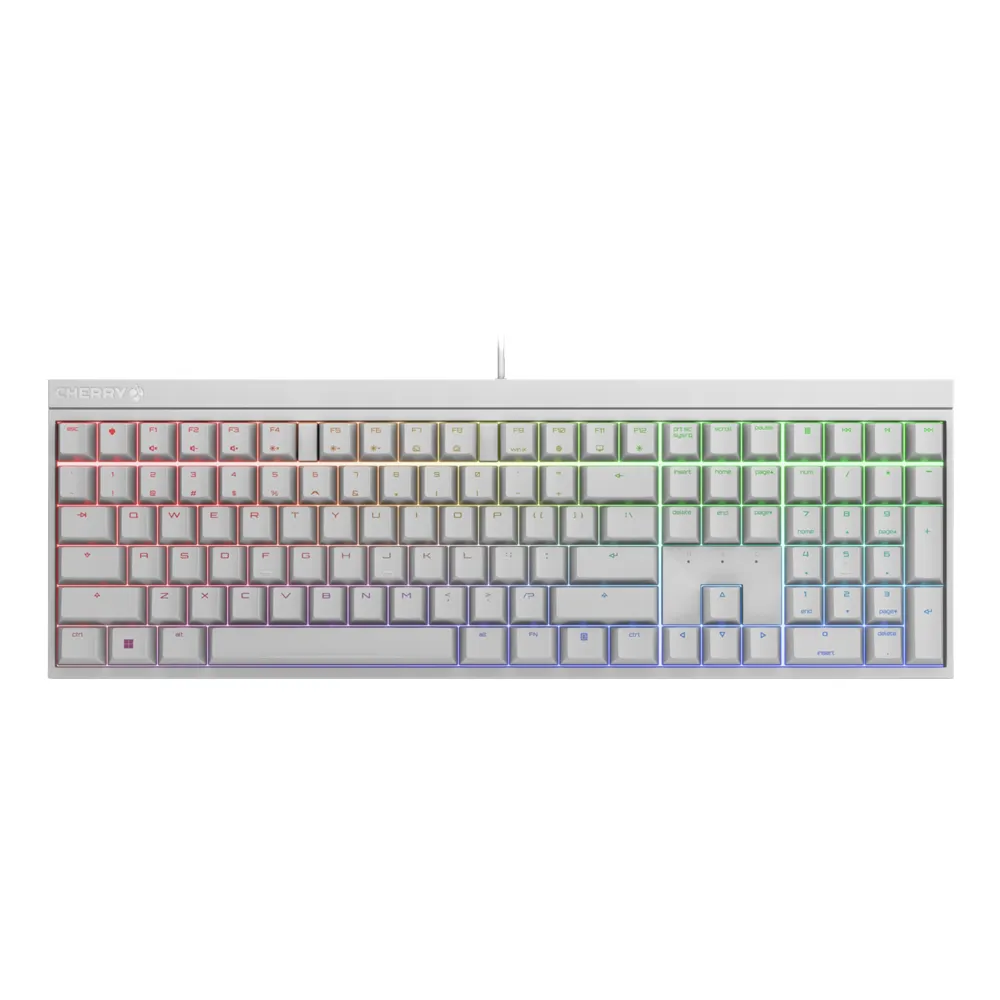 【Cherry】Cherry MX Board 2.0S MX2A RGB 白正刻 青軸(2.0S 白 青軸 二代軸 RGB)