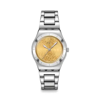 【SWATCH】Irony 金屬系列手錶 PETAL SWIRL 非洲菊 手鍊手錶 女錶 瑞士錶 錶(33mm)
