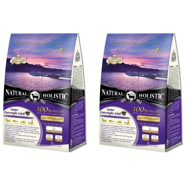 【藍帶】無穀濃縮 2包超值組 老犬 450g 海陸+膠原蔬果(熟齡犬 狗飼料 無穀飼料 寵物飼料)