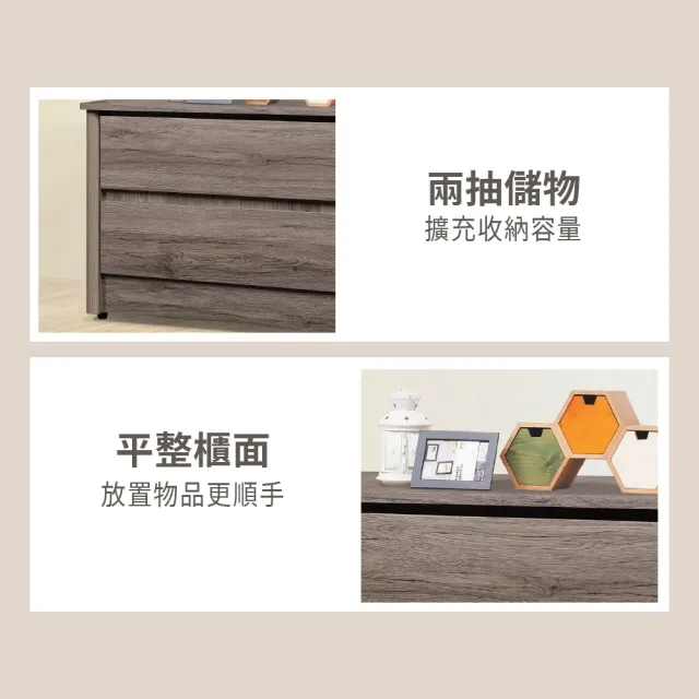 【ASSARI】堂本木心板二斗櫃(寬91x深47x高61cm)