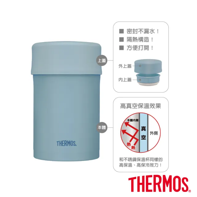 【THERMOS 膳魔師】不鏽鋼大口徑真空食物燜燒罐保溫杯500ml(JBN-501)