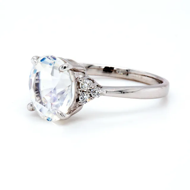 【BRILLMOND JEWELRY】2克拉 天然彩虹月光石 鑽戒(頂級天然月光石2克拉)