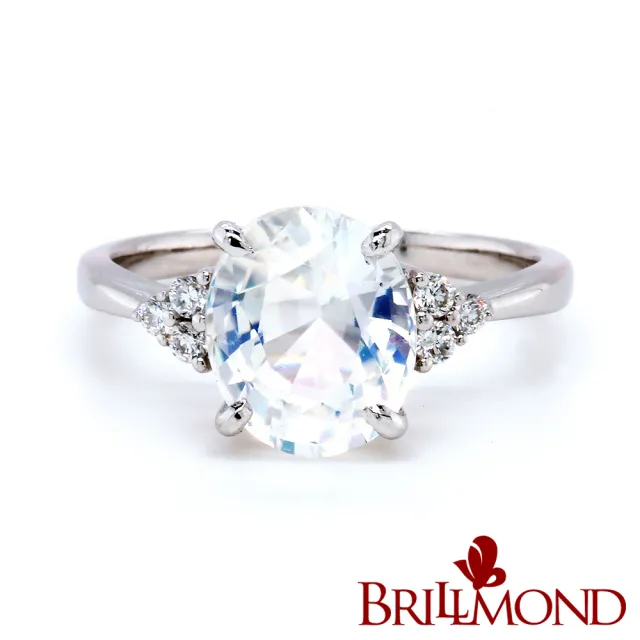 【BRILLMOND JEWELRY】2克拉 天然彩虹月光石 鑽戒(頂級天然月光石2克拉)