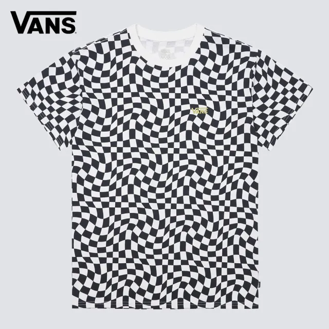 【VANS】官方旗艦 WAVY 女款黑白棋盤格短袖T恤