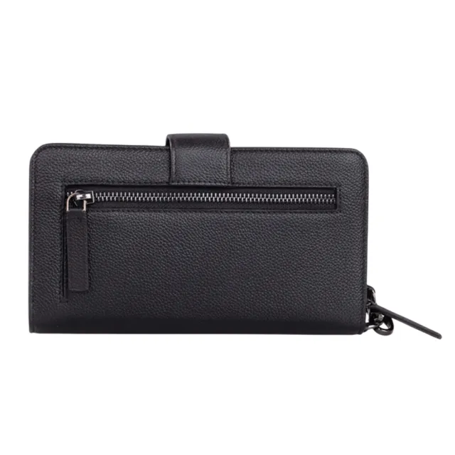 【Cerruti 1881】義大利原裝進口 頂級小牛皮手拿包(黑色 CEMA05688M)