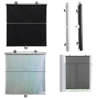 【The Rare】免打孔吸盤式窗戶遮陽簾 家用臥室隔熱窗簾 伸縮防曬捲簾 遮光簾(58*125cm)