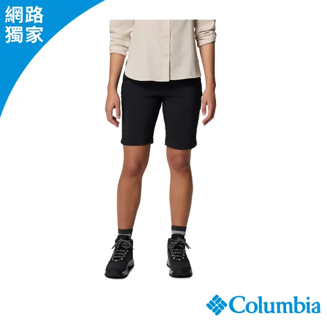 【Columbia 哥倫比亞】女款-超防曬UPF50快排兩截式長褲-黑色(UAP89440BK/JS)