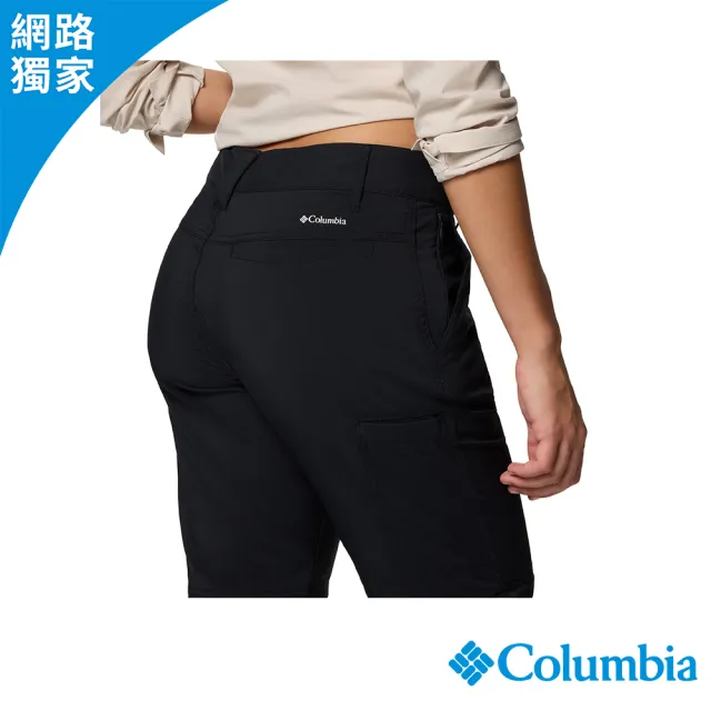 【Columbia 哥倫比亞】女款-超防曬UPF50快排兩截式長褲-黑色(UAP89440BK/JS)