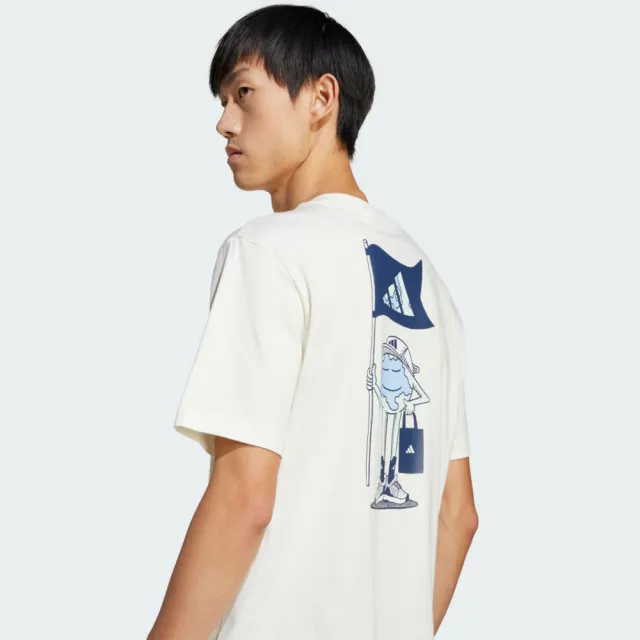 【adidas 愛迪達】M C Earth M Tee 男女 T恤 運動上衣 休閒短袖 白 亞版(JI6756)