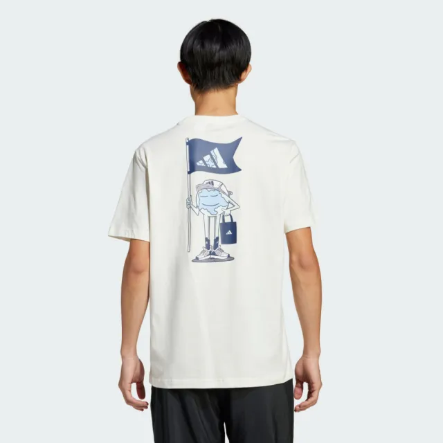 【adidas 愛迪達】M C Earth M Tee 男女 T恤 運動上衣 休閒短袖 白 亞版(JI6756)