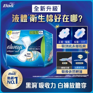 福利品【好自在】液體衛生棉12入(24cm/27cm/34cm 100片+清新浄味款24cm/27cm/31.7cm 18片)