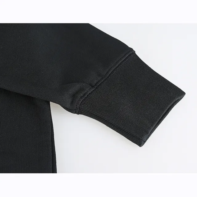 【Paul Smith】PAUL SMITH燙印藍綠字LOGO厚磅有機棉圓領長袖運動衫(男款/黑)