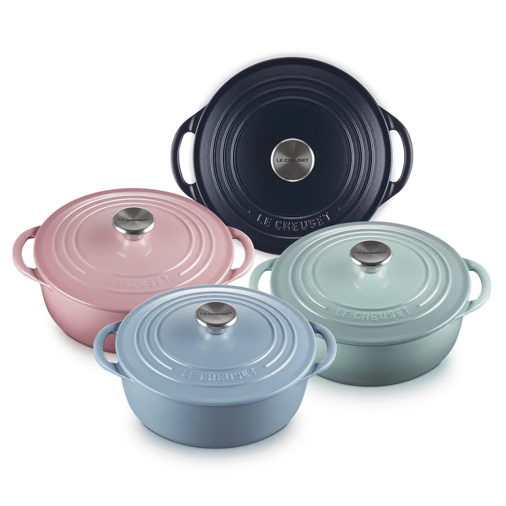 Le Creuset】BIS琺瑯鑄鐵鍋圓鍋22cm(2.6L淺鍋海軍藍) - momo購物
