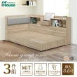 【IHouse】沐森 房間3件組-單大3.5尺(插座床頭+床底+收納床邊櫃)
