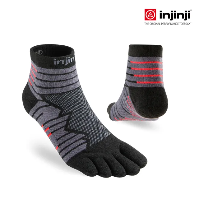 【Injinji】Ultra Run終極系列五趾短襪(碳黑)NAA6495(終極系列 五趾襪 短襪 跑襪 機能襪)