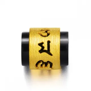 【點睛品】文化祝福 六字大明咒 玉髓轉運珠黃金吊墜(附贈紅繩)