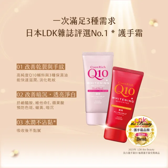 【KOSE Q10】護手霜EX-80g(夜用/美白/超潤/賦活/滋潤/富貴手可用)