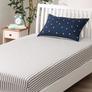 【NITORI 宜得利家居】床包 BORDER2 GY 單人(床包 BORDER2)