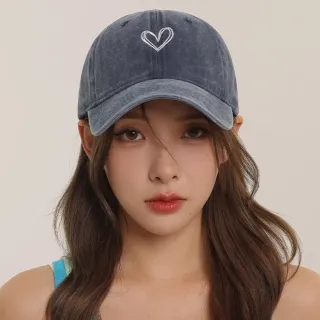 【MoonDy】鴨舌帽 棒球帽 帽子 女帽 情侶帽 愛心 韓國帽子 休閒帽 百搭 遮陽帽 休閒帽 圓 