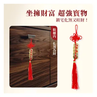 【雨揚】五帝錢吊飾2入組 已點硃砂開光加持(可放置鹽燈/聚寶盆/紫晶洞/財位擺件)