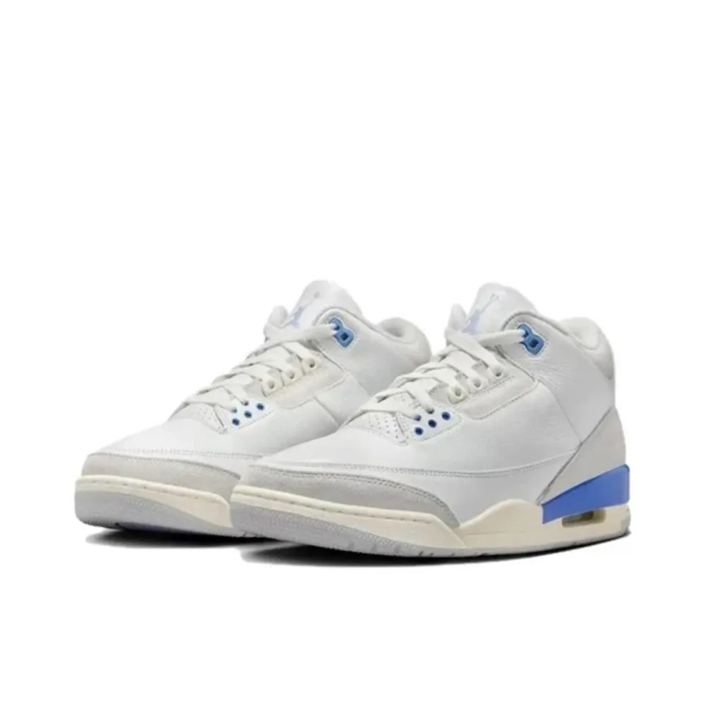【NIKE 耐吉】AIR JORDAN 3 RETRO LUCKY SHORTS 白灰藍(CT8532-101)
