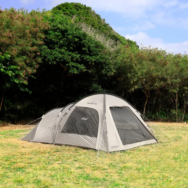 【Coleman】ROOMY FRONT 2-ROOM / 灰咖啡 / CM-18351(露營帳篷 客廳帳 寢室帳 隧道帳)