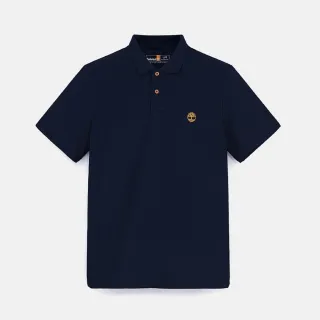 【Timberland 官方旗艦】中性深寶石藍快乾短袖Polo衫(A66DU433)