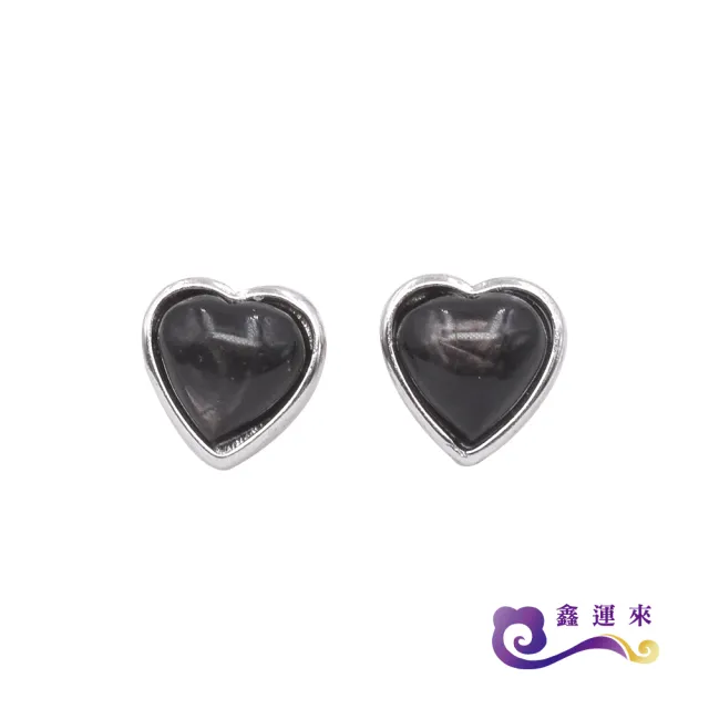 【鑫運來】◎金運石愛心耳針耳環