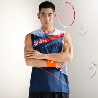 【JNICE 久奈司】急速斜紋 競技衫 排汗衫 無袖上衣 背心 運動服 羽球服 大賽服-藍白(TS009NBM)