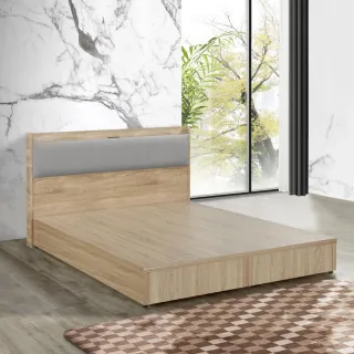 【IHouse】沐森 房間2件組-雙大6尺(插座床頭+床底)