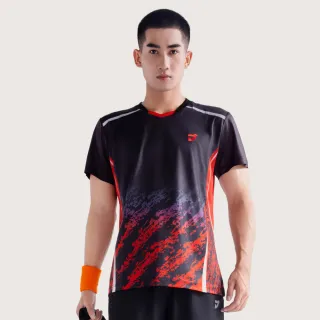 【JNICE 久奈司】韓版晨曦羽球競技服 排汗衫 運動上衣 羽球服 大賽服-黑紅(JT-871-BK)