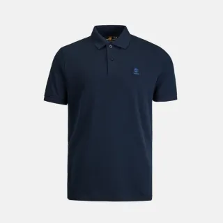 【Timberland 官方旗艦】男款深寶石藍編織徽章短袖Polo衫(A4395433)