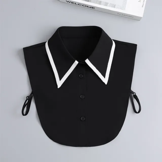 【米蘭精品】現貨+預購 假領子襯衫領片(尖領撞色邊雪紡韓系女裝配件2色74ko76)