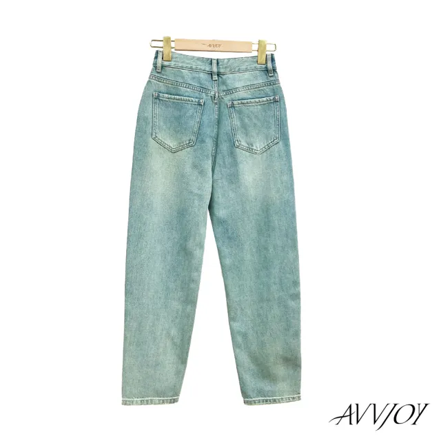 【AVVJOY 艾薇卓爾】復古綠刷色牛仔褲(褲 長褲 下身 下著 長褲 褲子女 長褲女 CL2311103)