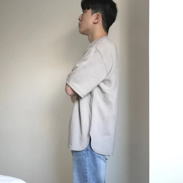 【AMERO】男裝 女裝 短袖圓領Ｔ恤(男裝 女裝 短袖圓領Ｔ恤 圓弧下擺 落肩 情侶裝)（其他規格）
