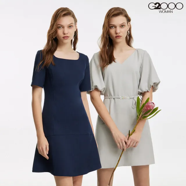 【G2000】女款 出清品 柔美休閒洋裝 方領洋裝/合身洋裝/連身洋裝 (2款可選)