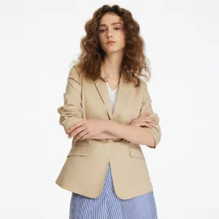 【G2000】清爽高透氣西裝式外套-卡其色(3121370414)   38女王節首選