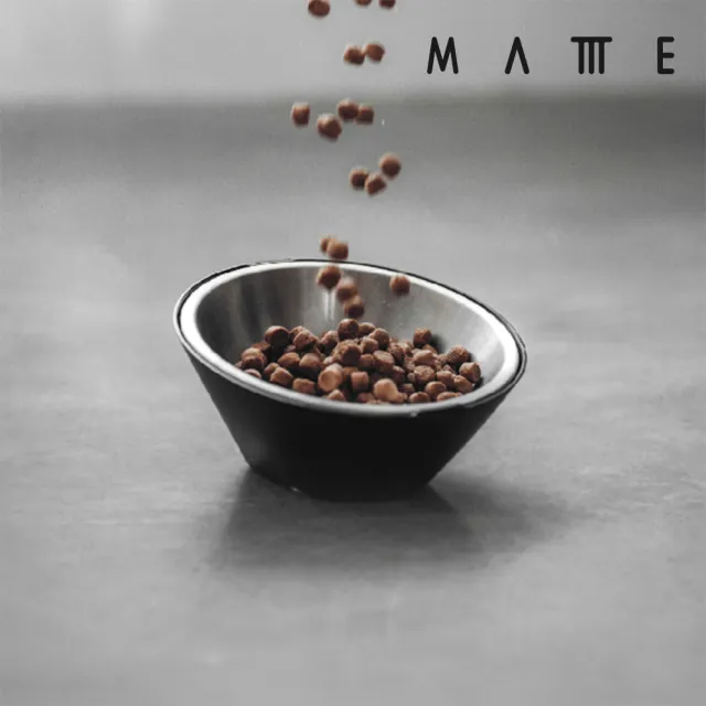 【MATTTE】RoLock 寵物不倒大口徑飼料斜食碗+水碗組 不鏽鋼原色(寵物碗/貓碗/狗碗/飼料碗)