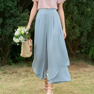 【H2O】立體剪裁浪漫長褲(#5678009 休閒長褲、長褲 黑色/灰藍色)