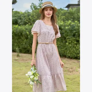 【H2O】優雅收腰拼接長散洋裝(#5674007 碎花洋裝、連身洋裝 粉色)