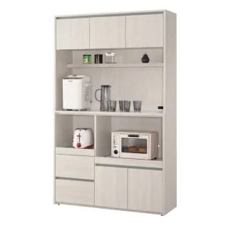 【文創集】華哥爾雙色3.5尺五門拉盤高餐櫃組合