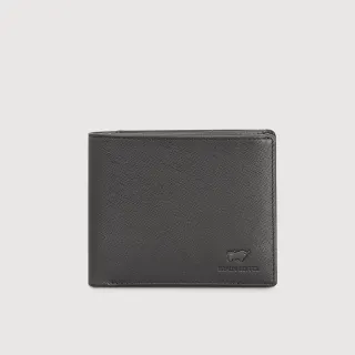 【BRAUN BUFFEL 德國小金牛】艾康-A-TW 9卡中間翻零錢袋短夾-黑色(BF571-318-BK) 錢包送禮推薦