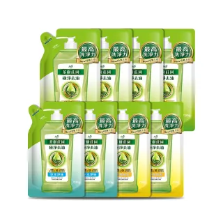 【茶樹莊園】超濃縮洗碗精補充包8入-茶樹速淨/檸檬解垢/草本淨味(700g/入-8入/箱-箱購)
