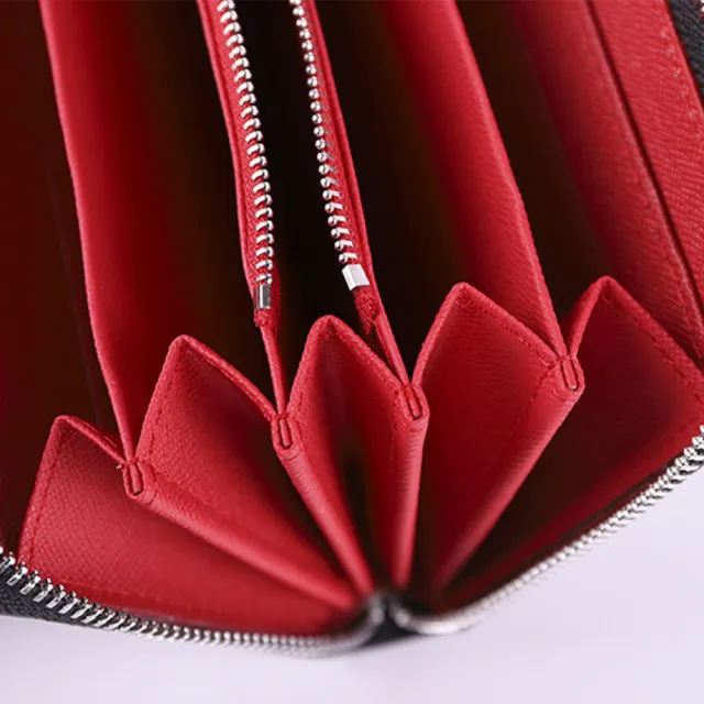 【MoonDy】錢包 皮包 長夾 皮夾 錢包女 錢包男 手機錢包 碳纖維長夾 男士錢包 拉鏈長夾 男