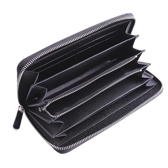【MoonDy】錢包 皮包 長夾 皮夾 錢包女 錢包男 手機錢包 碳纖維長夾 男士錢包 拉鏈長夾 男