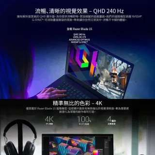 【Razer 雷蛇】15吋i7 240Hz電競筆電(Blade Advanced/i7-12800H/RTX3070 Ti/16G/1TB SSD/Win11)