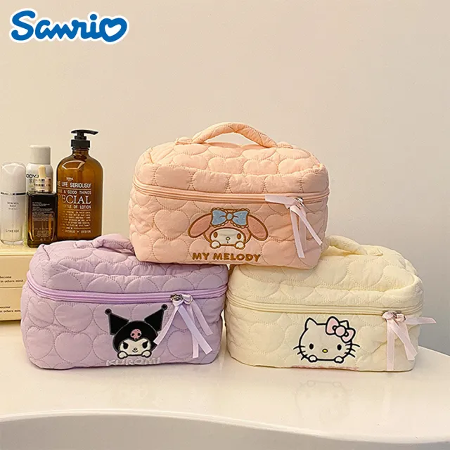 【SANRIO 三麗鷗】酷洛米美樂蒂大容量雲朵手提化妝包