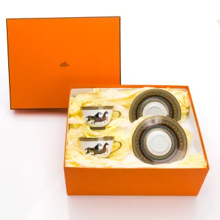 【Hermes 愛馬仕】Cheval dOrient馬術茶杯茶碟組(P009816P)