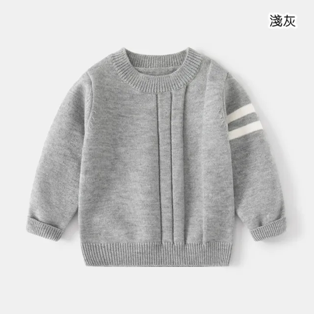 【橘魔法】雙線坑條磨毛針織毛衣(針織衫 長袖上衣 線衫 男童 兒童 童裝)